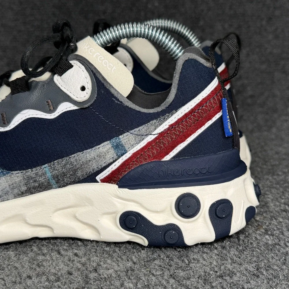 Nike React‎ Element 55 Pendleton Running Shoes Women's 8.5 Blue Retro Athletic